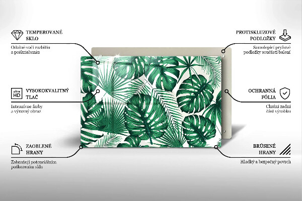 Glashällskydd elegant Monstera lämnar