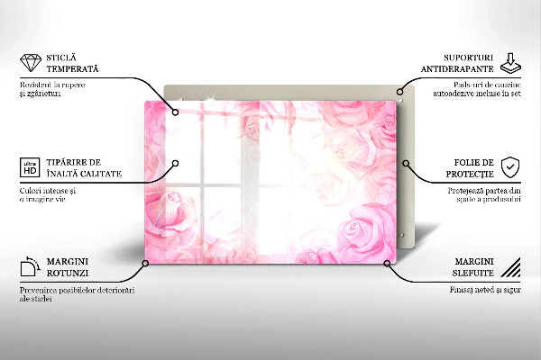 Spisskyddsplatta elegant Delikat rosor bakgrund