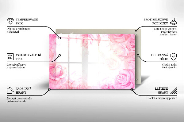 Spisskyddsplatta elegant Delikat rosor bakgrund