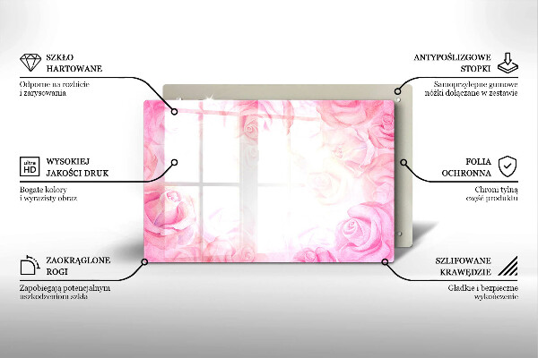 Spisskyddsplatta elegant Delikat rosor bakgrund