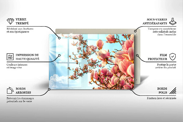 Spisskyddsplatta elegant Rosa blommor träd