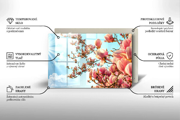 Spisskyddsplatta elegant Rosa blommor träd