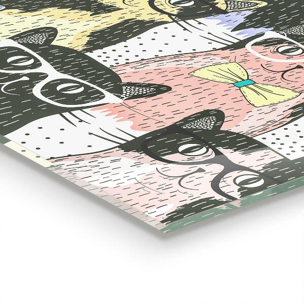 Stänkskydd kök Cat Hipster Rolig Illustration