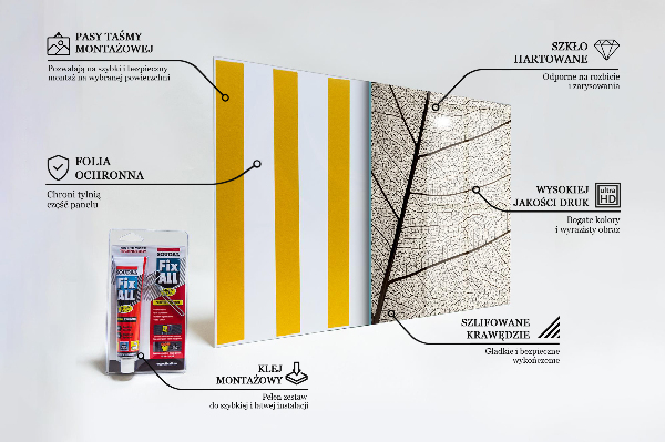 Stänkskydd kök Sepia löv textur