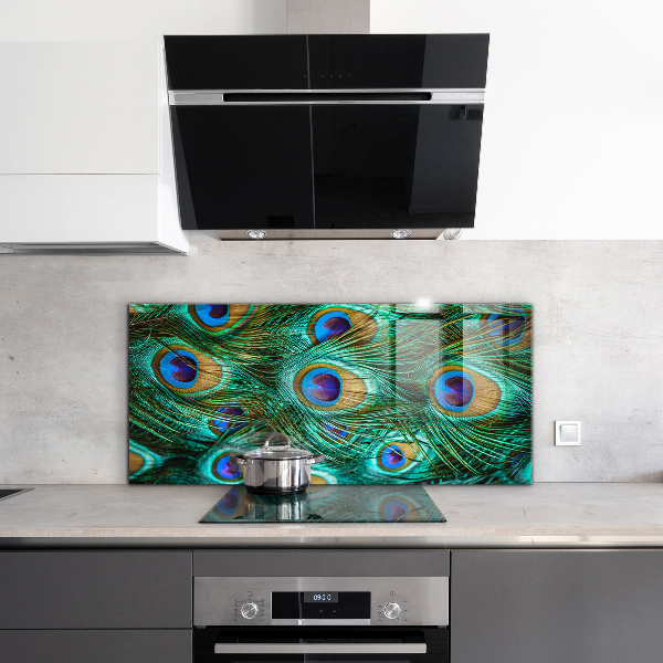 Stänkskydd kök Påfågelfjädrar vacker natur