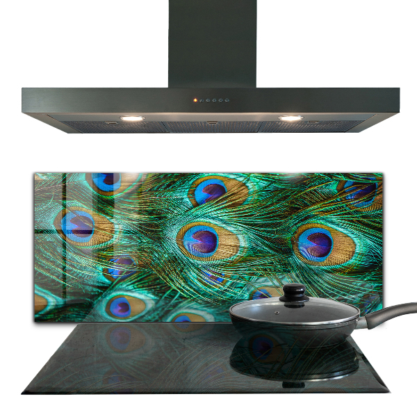 Stänkskydd kök Påfågelfjädrar vacker natur