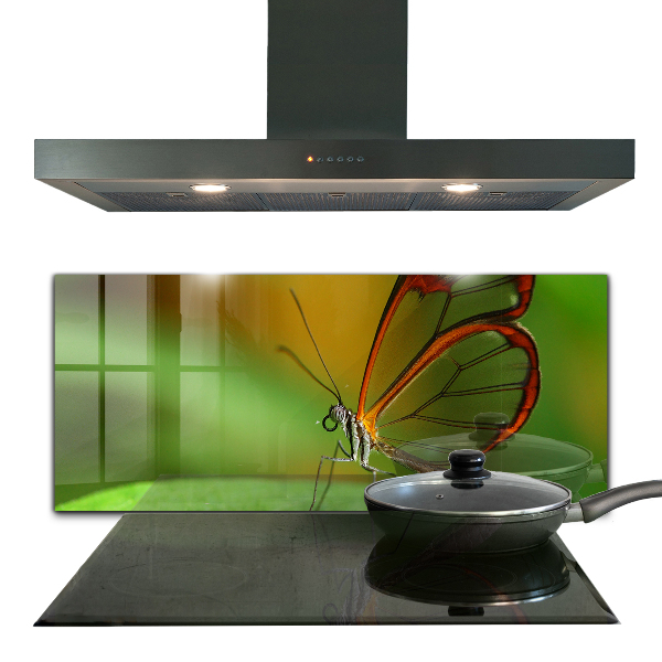 Stänkskydd kök Fjäril på ett löv