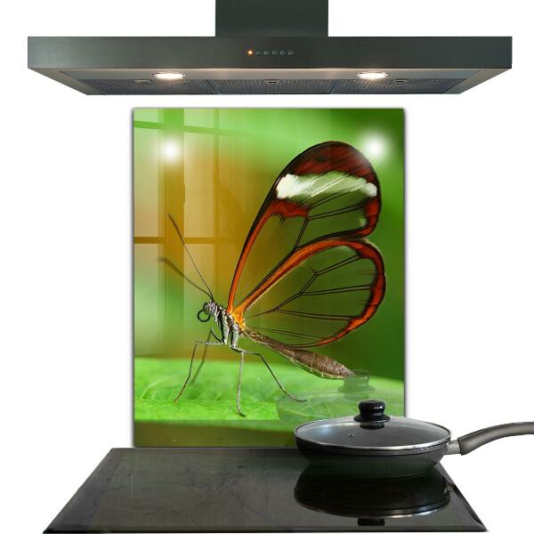 Stänkskydd kök Fjäril på ett löv