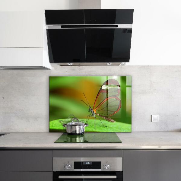 Stänkskydd kök Fjäril på ett löv