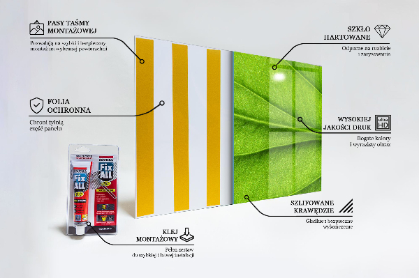 Stänkskydd kök Gröna blad detaljer
