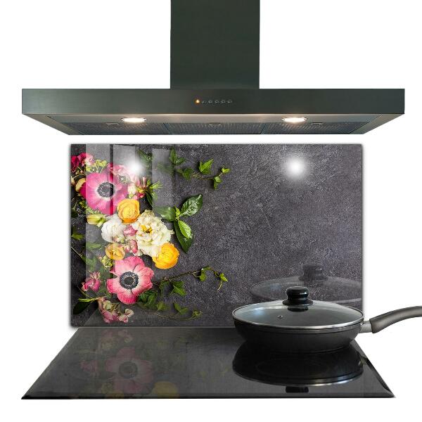 Stänkskydd kök Naturliga blommor sammansättning