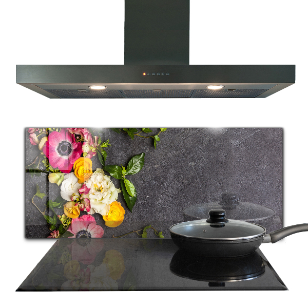 Stänkskydd kök Naturliga blommor sammansättning