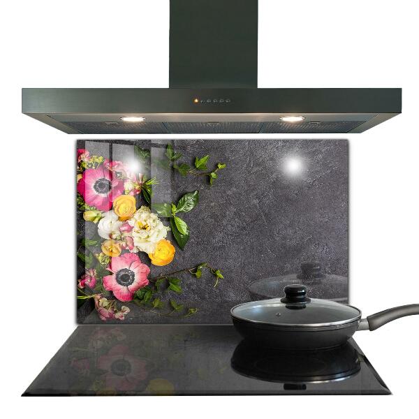 Stänkskydd kök Naturliga blommor sammansättning