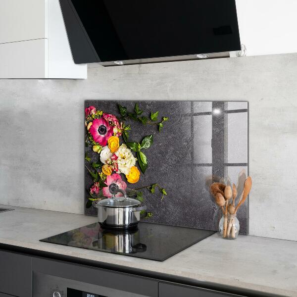 Stänkskydd kök Naturliga blommor sammansättning