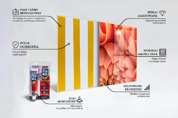 Stänkskydd kök Orange blomma