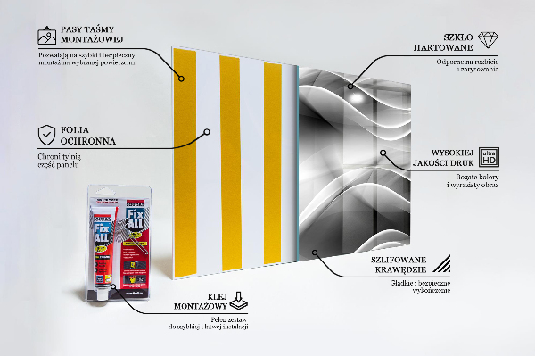 Stänkskydd kök Abstrakt energi för grå våg