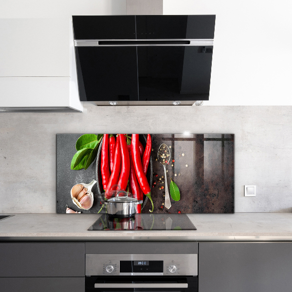 Stänkskydd kök Matlagning med varm paprika