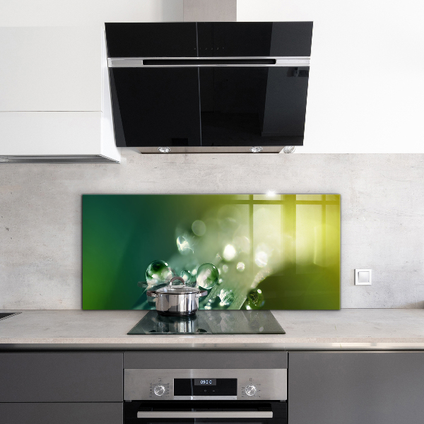 Stänkskydd kök Dagg på gröna löv