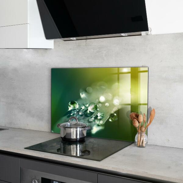 Stänkskydd kök Dagg på gröna löv