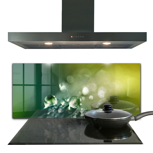 Stänkskydd kök Dagg på gröna löv