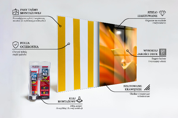Stänkskydd kök Gerber blomma