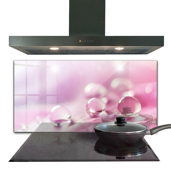 Stänkskydd kök Daggdroppar på en rosa blomma