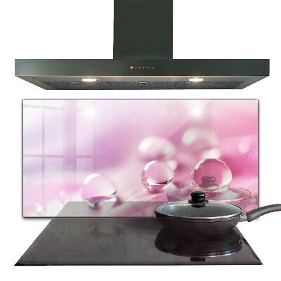 Stänkskydd kök Daggdroppar på en rosa blomma