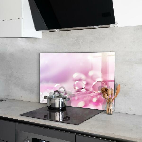 Stänkskydd kök Daggdroppar på en rosa blomma