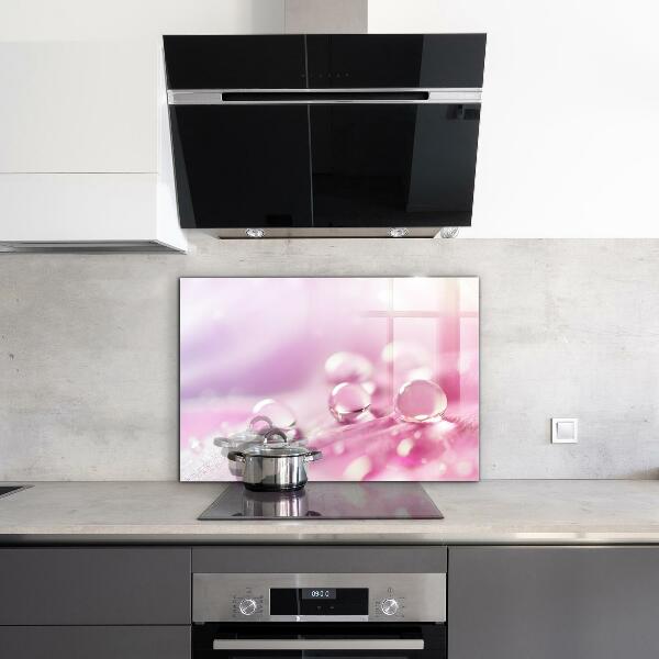 Stänkskydd kök Daggdroppar på en rosa blomma