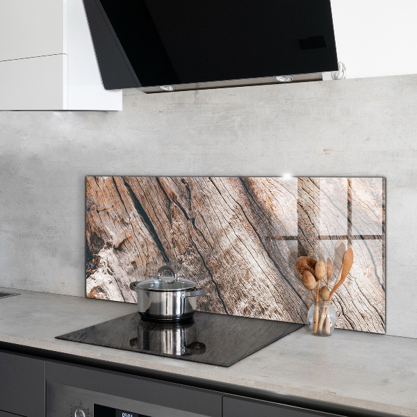 Stänkskydd kök Trädbarkstamstruktur