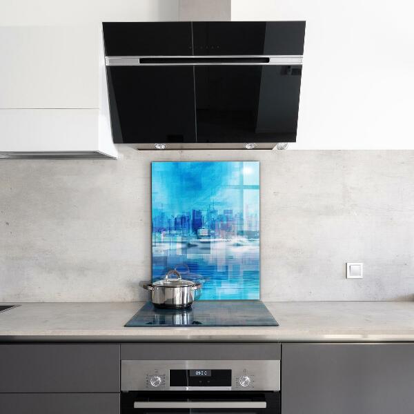 Stänkskydd kök Panorama över Manhattan New York