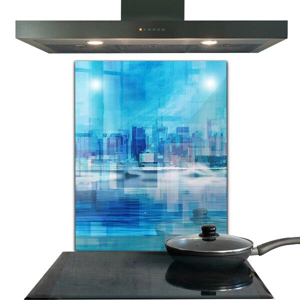 Stänkskydd kök Panorama över Manhattan New York