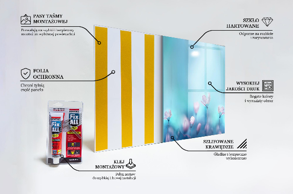 Stänkskydd kök Blommor bakom morgondimman