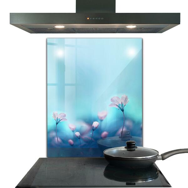 Stänkskydd kök Blommor bakom morgondimman