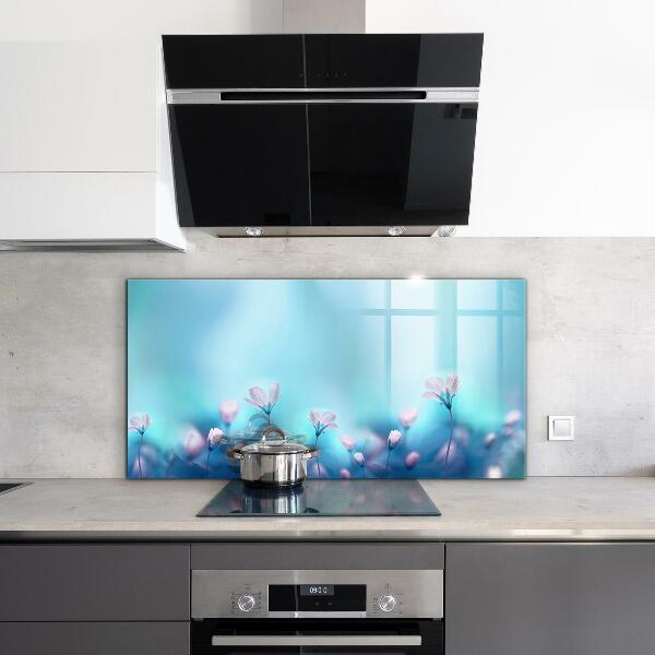 Stänkskydd kök Blommor bakom morgondimman