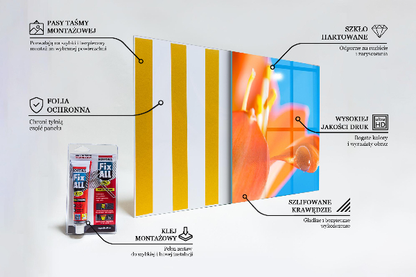 Stänkskydd kök Orange blomma