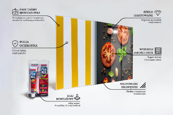 Stänkskydd kök Italienskt kök Basilika Tomater