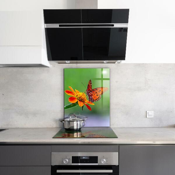 Stänkskydd kök Fjäril på en sommarblomma