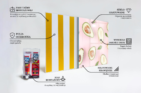 Stänkskydd kök Komposition med avokado