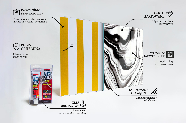 Stänkskydd kök Akvarell svart och vitt