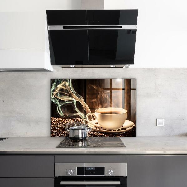 Stänkskydd kök En kopp med aromatiskt kaffe