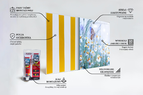 Stänkskydd kök Sommar äng fjärilsblomma