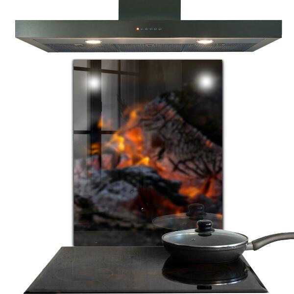 Stänkskydd kök Brinnande brasa Eld