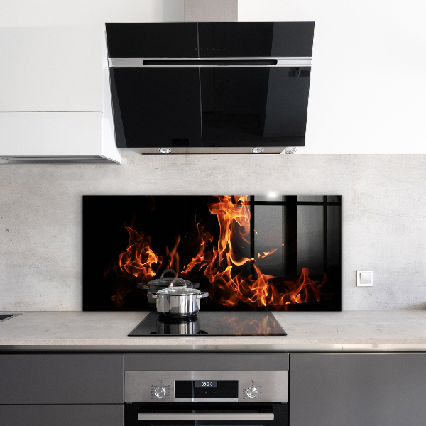 Stänkskydd kök Hot Flames of a Campfire