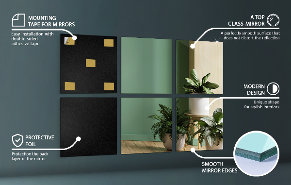 Spegelplattor 6 st 16x16 cm