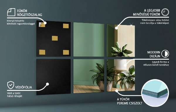 Spegelplattor 6 st 16x16 cm