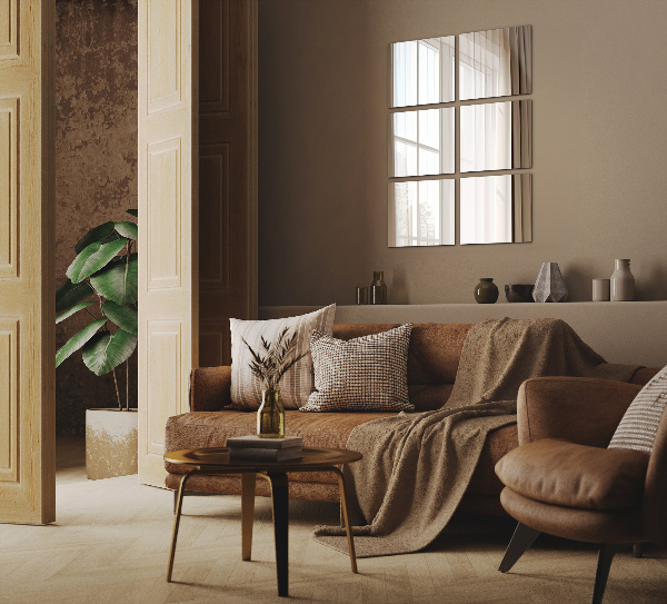 Fyrkantiga spegelplattor 6 st 20x20 cm