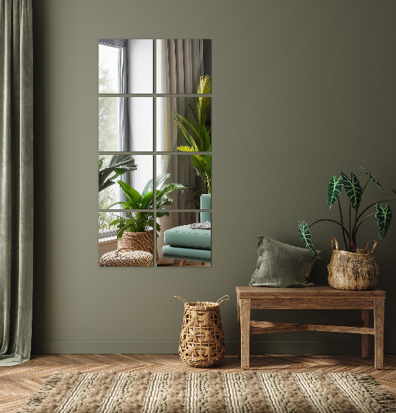 Fyrkantiga spegelplattor 6 st 20x20 cm