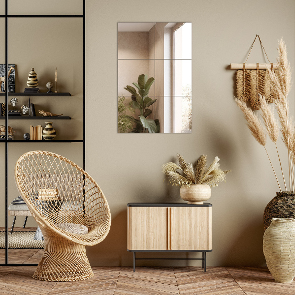 Fyrkantiga spegelplattor 6 st 20x20 cm