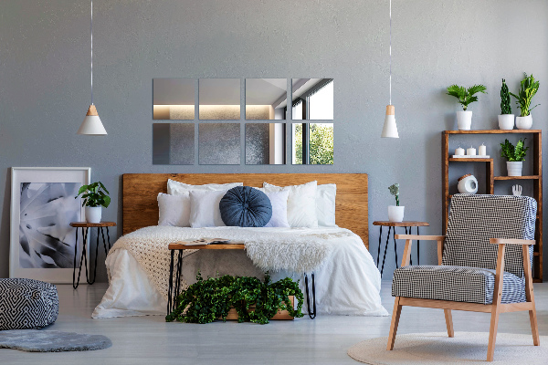 Fyrkantiga spegelplattor 6 st 20x20 cm